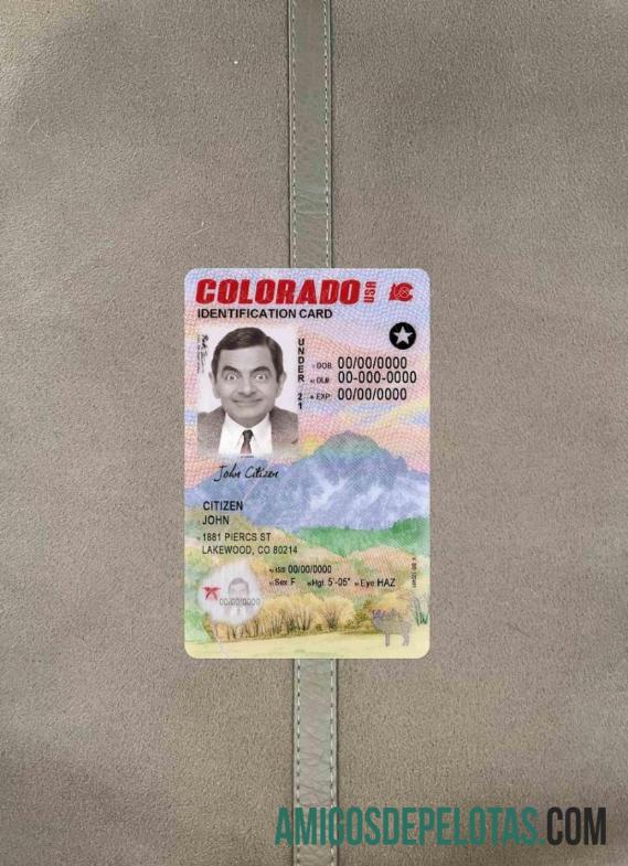 USA Colorado ID Card Under 21 olhar de foto frente modelo